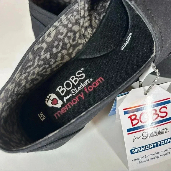 Skechers Bobs peace and love women’s casual slip ons all black - Picture 7 of 8